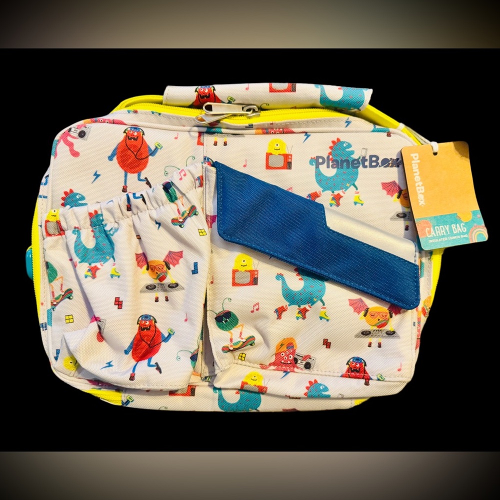 Kids Dinosaur lunch box- Blue and Yellow